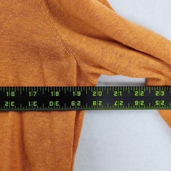 Eileen Fisher Shirt Womens Large Orange Organic Linen Long Sleeve Crew Neck - Picture 4 of 9